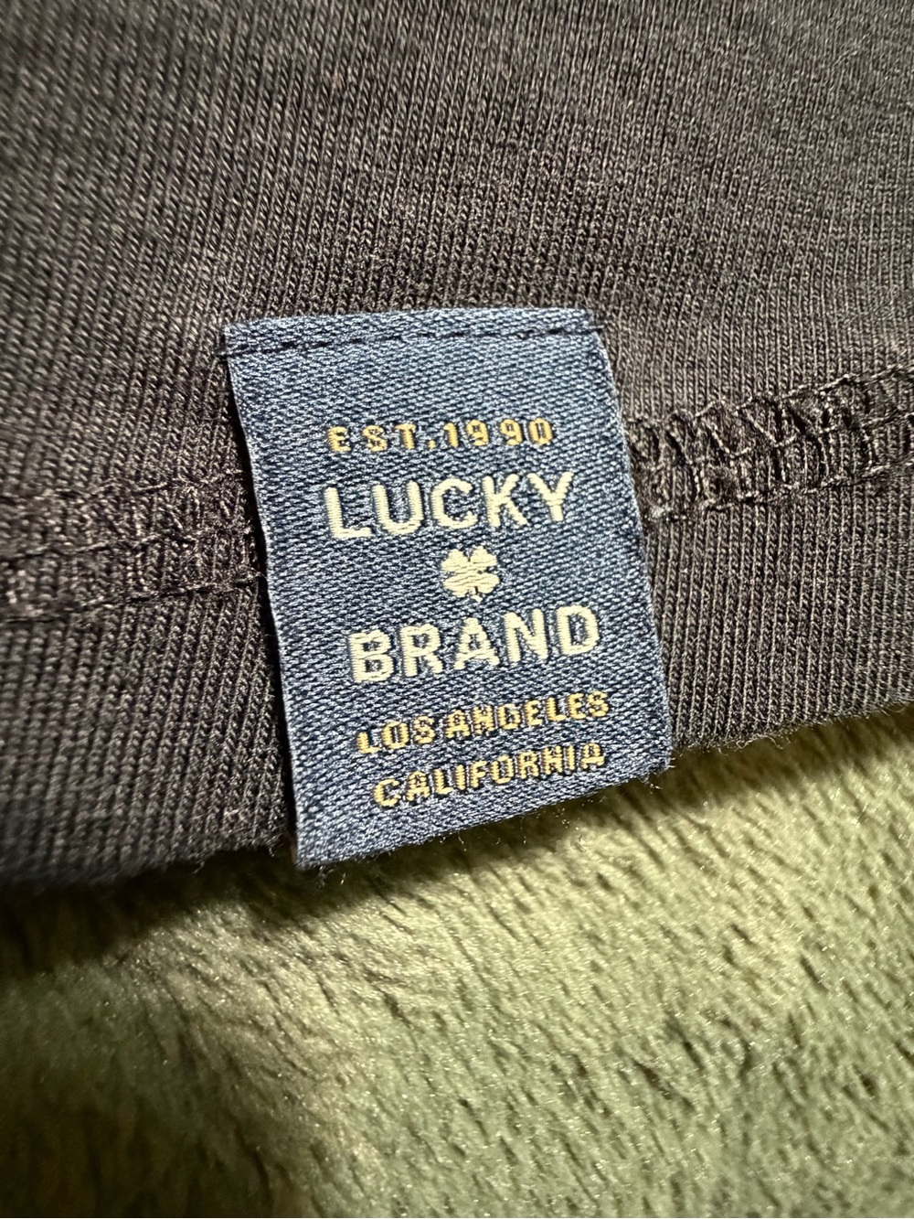 Lucky Brand Black Crewneck Tee with Printed Logo